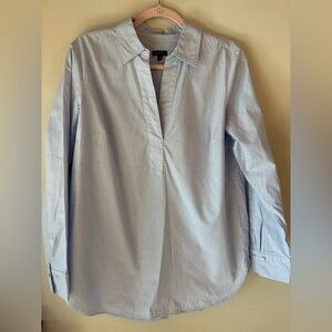 Talbots Light Blue Casual Button Back Shirt Preppy Classic Capsule Work Business